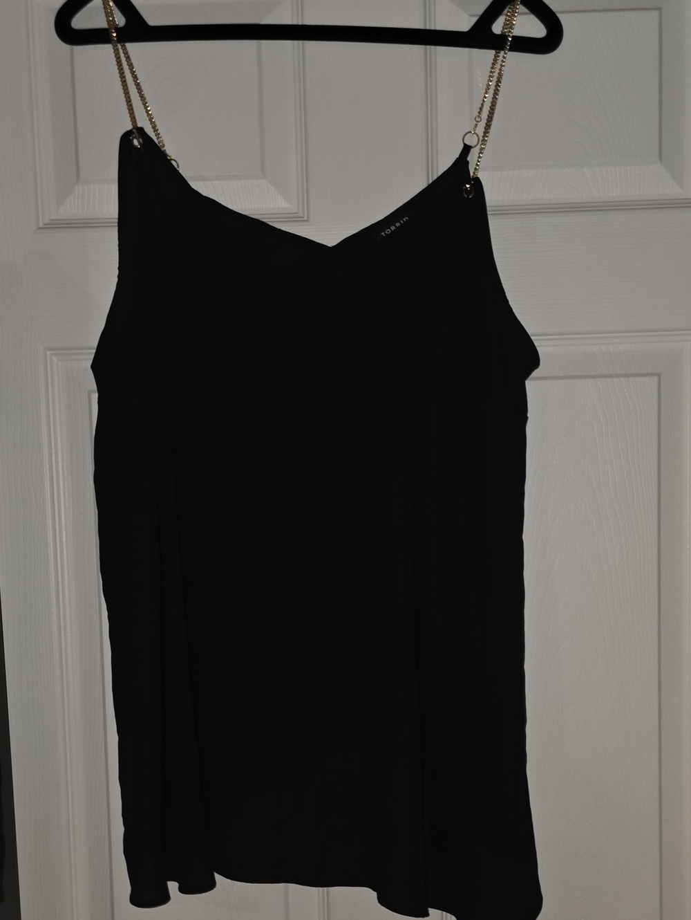 torrid Black Camisole with Gold Chain Straps